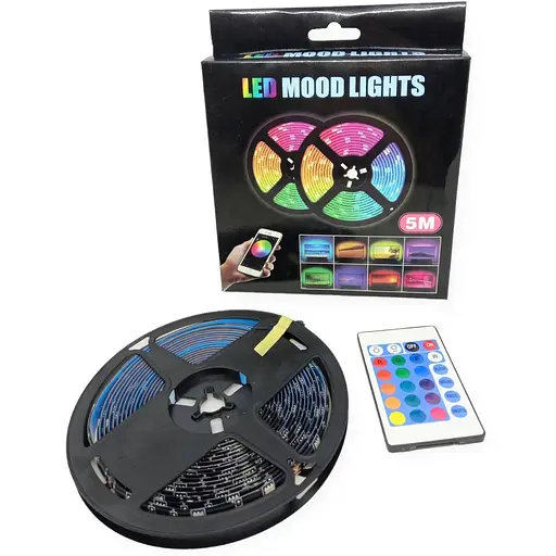 Світлодіодна RGB-стрічка 5050 від USB 5 V з Bluetooth 5М Led-підсвітка керування через телефон - фото 1