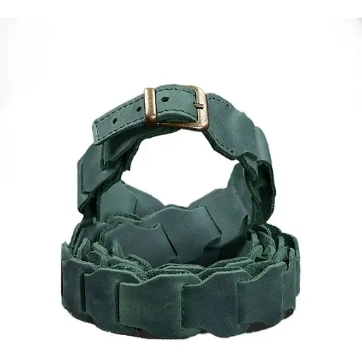 Женский кожаный бохо-ремень BlankNot зеленый - фото 1