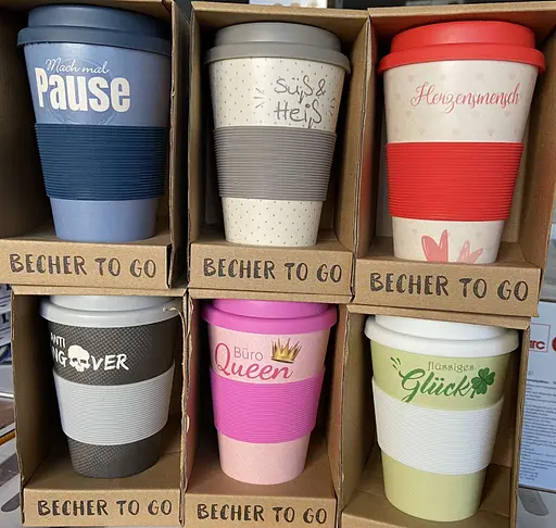 Эко-кружка термокружка Becher to go для кофе и чая из волокон бамбука 350 мл - фото 3