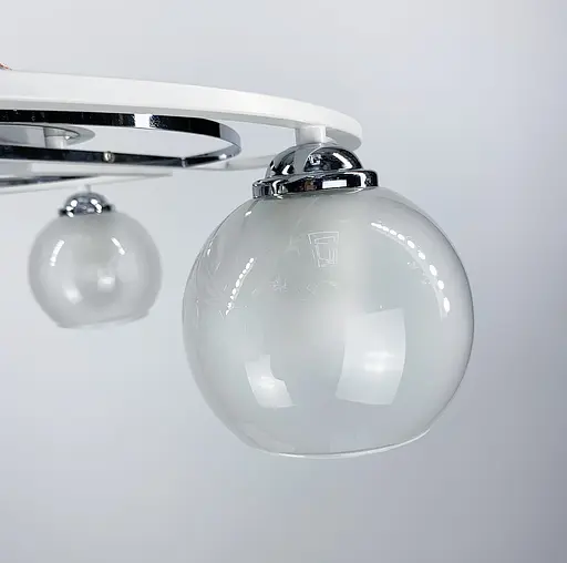 Белая потолочная люстра на 6 плафонов | Ст. 51795/6 CH+WT+WT | Line F - фото 7