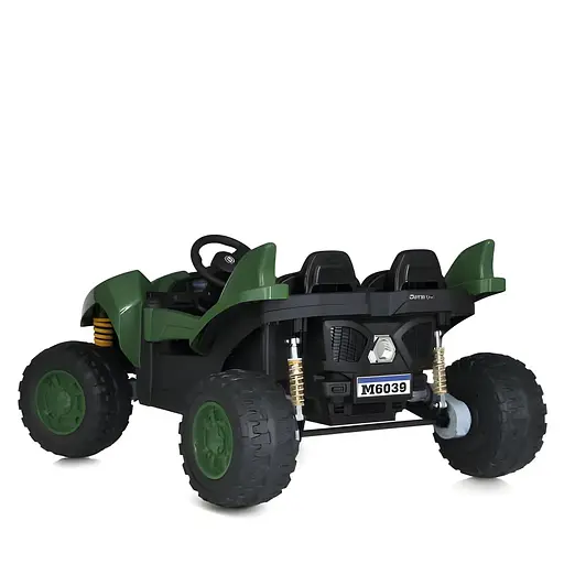 Електромобіль дитячий Bambi Багі M 6039EBR-10 24V на двох на 4 моторах 35W з пультом керування та музикою темно-зелений - фото 6