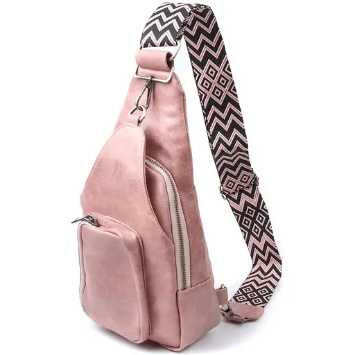 Сумка женская Vintage с акцентом на текстильную лямку из гладкой экокожи 18х33х10 см sum0026937 - фото 1