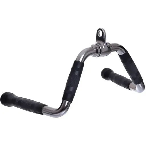 Ручка для тяги York Fitness багатофункціональна з гумовими рукоятками, хром