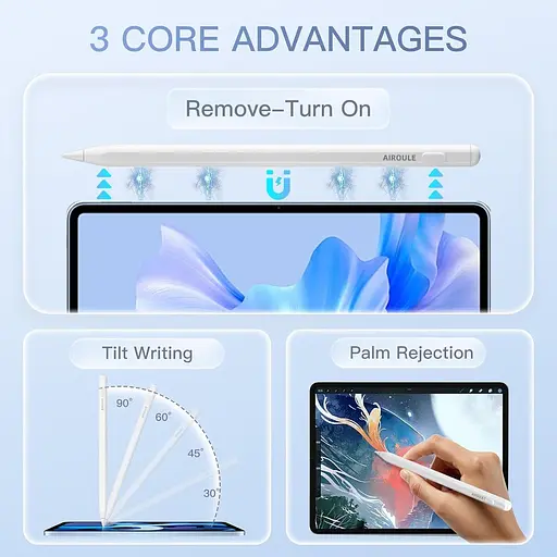 Стилус для, Активный карандаш с функцией быстрой зарядки, Датчик наклона, блокирующий прикосновение ладонью, Магнитный беспроводной - фото 5