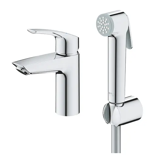 Змішувач для умивальника S-Size з гігієнічним душем Grohe Eurosmart New 23124003, Хром - фото 4