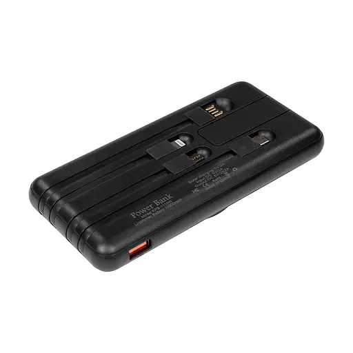 Повербанк 10000mAh Power Bank Kraft KPB-1110W Black бездротова зарядка (43-00099) - фото 3