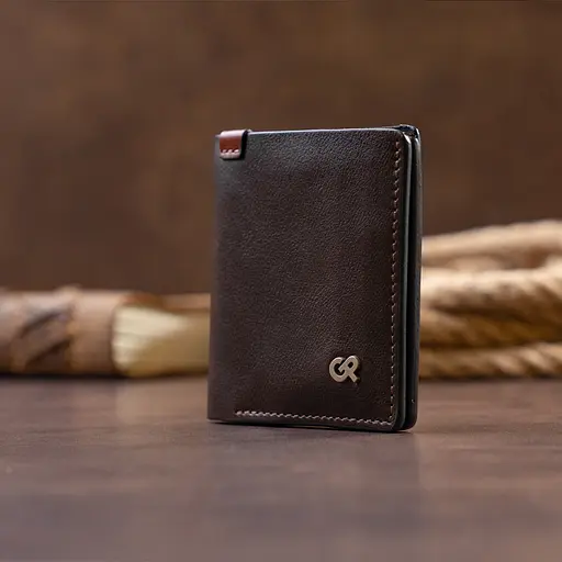 Мужской кожаный кошелек Grande Pelle 9х10х1 см acs0016024 - фото 6