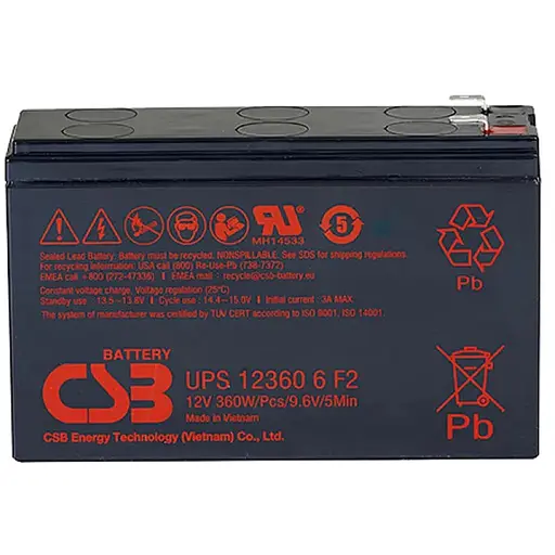 Аккумуляторная батарея CSB UPS123606F2/F1, 12V 6Ah (151х51х94мм), 2.03 кг Q12
