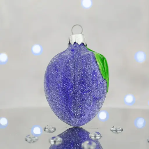 Ялинкова прикраса Санта Шоп Слива скло (4820001180145) - фото 2