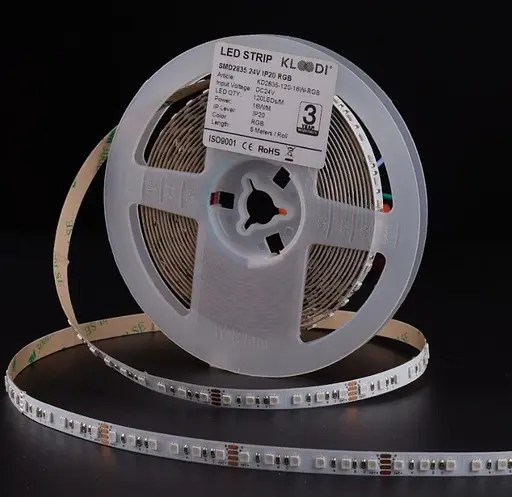 LED Лента 16W 120LED RGB IP20 24V KLOODI KD2835-120-16W-RGB-24V - фото 1