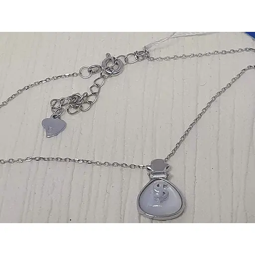 Серебряное колье Аметист с перламутром 1251952 - фото 3