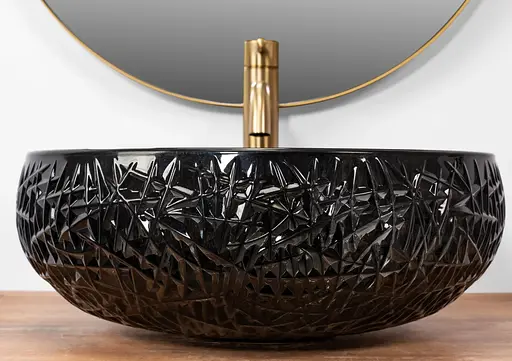 Умивальник Rea Ice Black накладний REA-U6660, Прозорий - фото 3