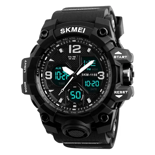 Наручний годинник чоловічий Skmei 1155 Black, 1155BBK (12277) - фото 4