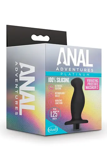 Стимулятор простати Anal Adventures Platinum Vibrating 2, 10.7 см чорний - фото 5