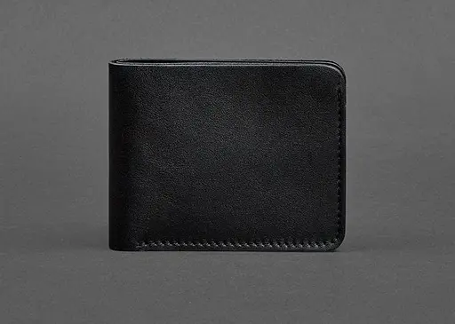 Мужской кожаный портмоне 4.1 (4 кармана) черный - фото 1