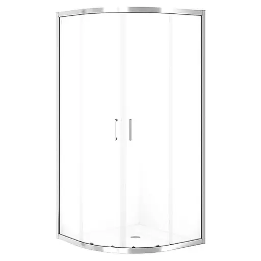 Душевая кабина Cersanit Brasco 90x90 см полукруглая раздвижная прозрачное стекло на мелком поддоне хром S601-223, прозрачный, хром - фото 1