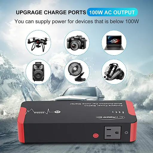 Пуско-зарядний пристрій для автомобіля Yaber 22000mah - фото 5