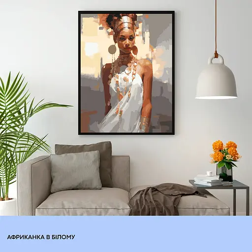Набор для росписи "Африканка в белом" 40*50 см, IDEA2-GX47100, ТМ "99IDEAS" - фото 3