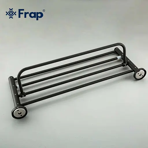 Полка Frap с полотенцедержателем F30224 1/10, Черный матовый - фото 4