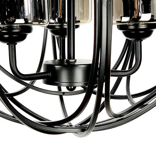 Люстра Лофт у чорному корпусі форми плетена куля Line.F Колір плафона Графітовий - фото 6