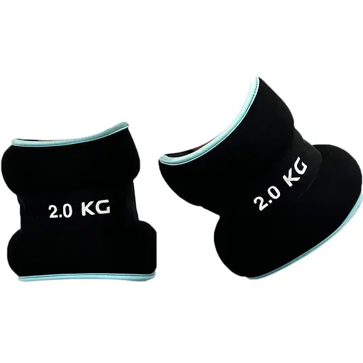 Обтяжувачі EasyFit 2 х 2 кг для ніг та рук Чорні з блакитним (EF-1020-BE) - фото 1