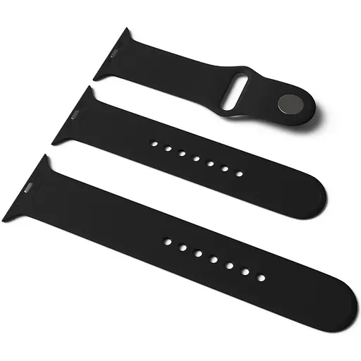 Силиконовый ремешок для Apple Watch Sport Band 42(ser.1-3)/44/45/46/49mm (S/M&M/L) 3pcs Черный / Black