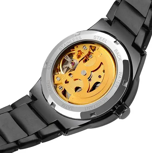 Мужские скелетоны часы Skmei 9243 скелетон (Черные) - фото 4