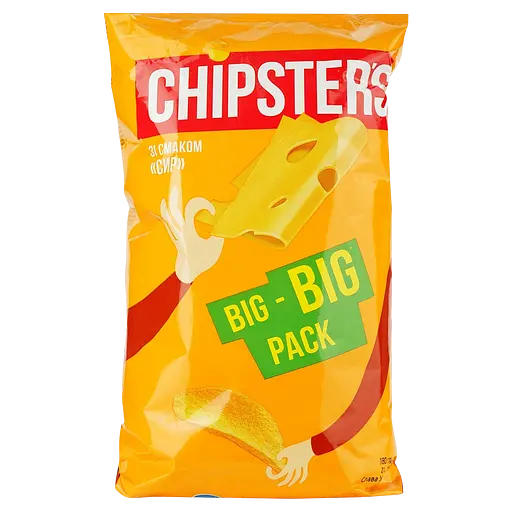 Набір чипсів Chipster's: зі смаком сиру + зі смаком сметани та цибулі 300 г (2 шт. х 150 г) - фото 2