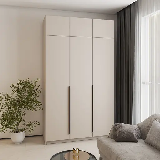 Шафа 3-дверна з антресоллю MebelStar Оскар ДСП BL-B, додаткова штанга 150x52x260 см Кашемір (MBS-4945) - фото 1