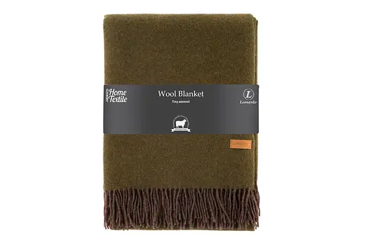 Плед Ardesto Leonardo Doubleface 140x200 см 100% шерсть хаки-коричневый (ART0402LD) - фото 1