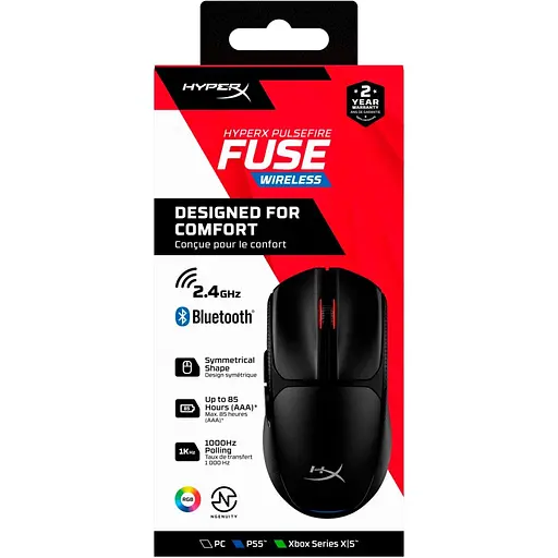 Миша HyperX Pulsefire Fuse Wireless Black (A1KY6AA) [130025] - фото 13