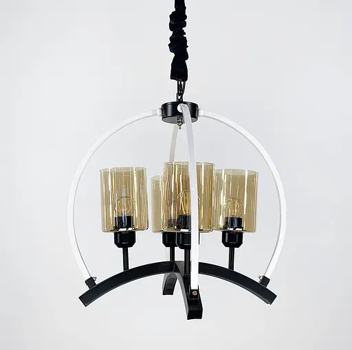 Люстра Loft у чорно-білому каркасі Line.F 048/4 - фото 1