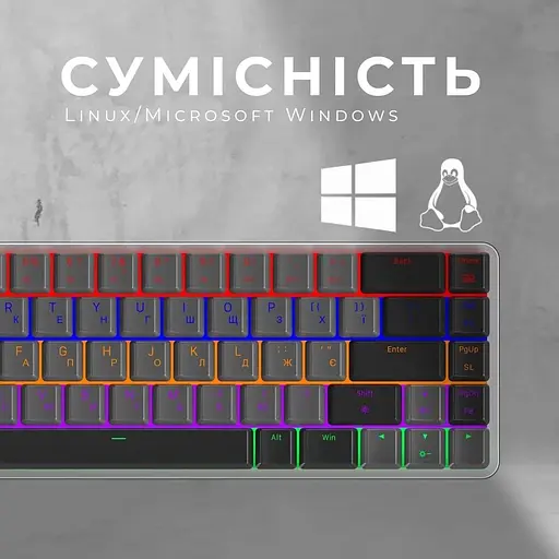 Клавиатура GamePro MK122R Red Switch Low Profile Wireless Dark Gray (MK122R) - фото 12