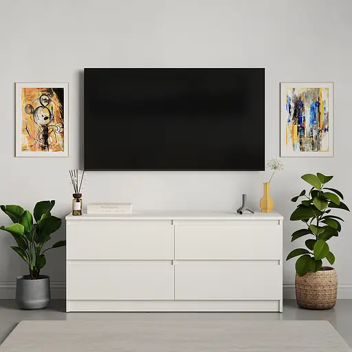 Тумба під телевізор MebelStar Нео 4Ш 120x43x53 см Аляска білий (MBS-1268) - фото 2