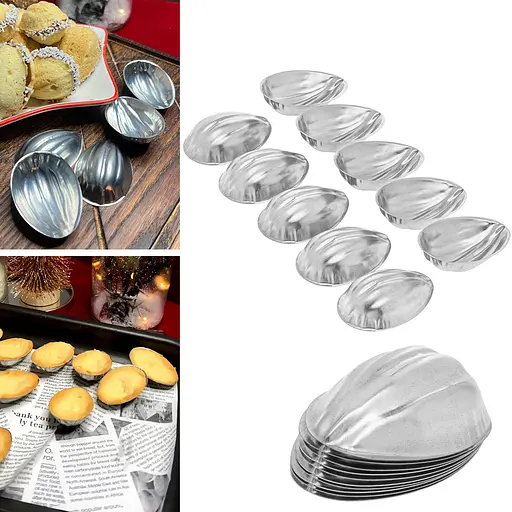 Металеві формочки порційні для випічки печива горішки з ребристою поверхнею, Master Class Сірий 86999 - фото 1