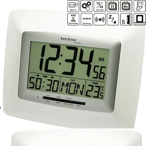 Часы настенные Technoline WS8100 White/Silver (WS8100) - фото 1