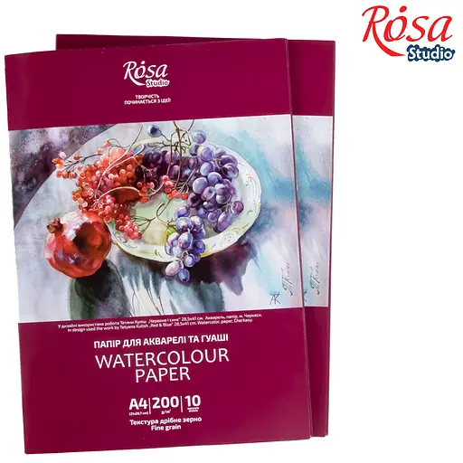 Папка для акварелі Натюрморт 200г/м2 10л Дрібне зерно ROSA Studio - фото 5