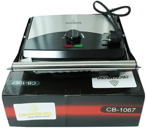 Электроприжимной гриль Crownberg CB-1067 антипригарное покрытие лоток для жира 2000 Вт - фото 8