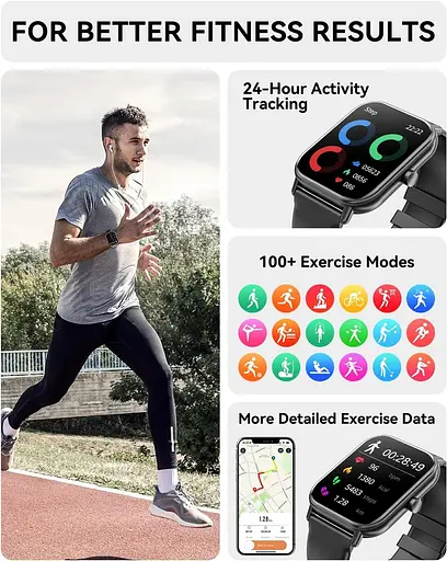 Розумний годинник (відповісти/скликати), 2024 Найновіший 1,85" Розумний годинник для чоловіків і жінок IP67 Водонепроникний - фото 6