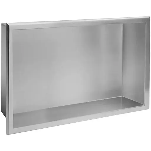 Встраиваемая полка Rea 30x45 nickel brushed с ободком REA-05601, Нержавеющая сталь - фото 1