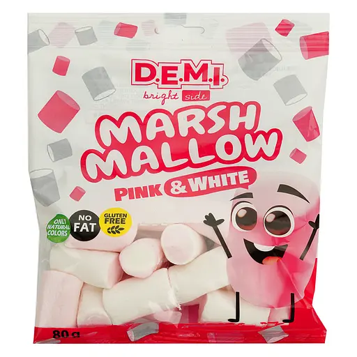 Маршмеллоу D.E.M.I Розовый и белый 80 г