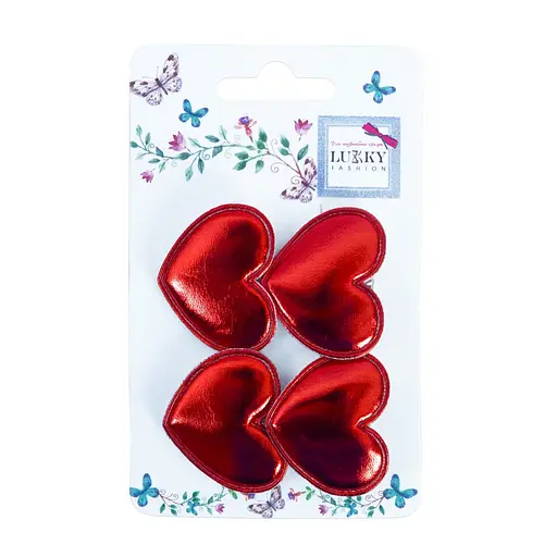 Затискач дитячий для волосся "Сердечко" Lukky T18547(червоний) - фото 1