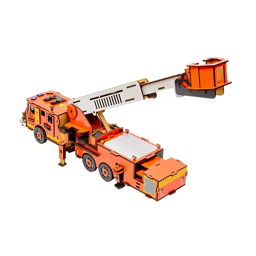 Деревянный 3D конструктор Пожарная машина PuzzleOk Puz-00921 318 деталей - фото 3