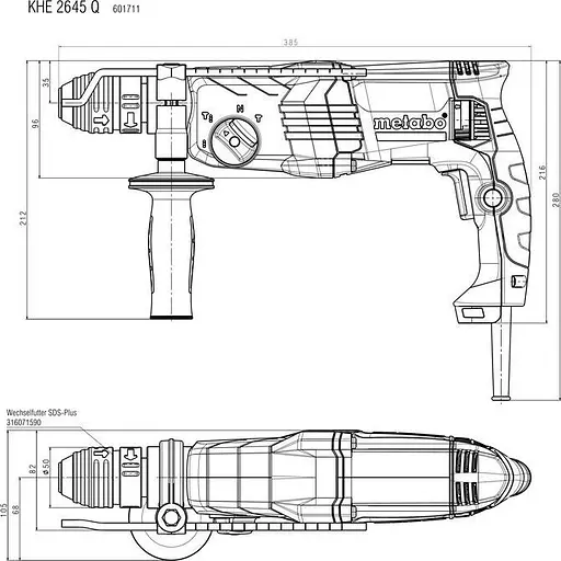 Перфоратор Metabo KHE 2645 Q (601711500) [135547] - фото 4