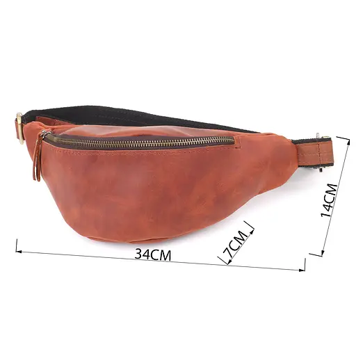 Бананка для чоловіків відмінної якості з натуральної шкіри вінтажної SHVIGEL 34х14х7 см sum0027446 - фото 3