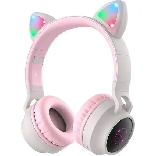 Наушники с микрофоном Hoco W27 Cat Ear Grey - фото 1