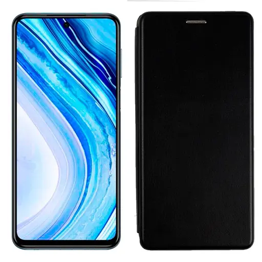 Чехол книжка Xiaomi Redmi Note 9 эко-кожа Premium Case для смартфона Черный - фото 6