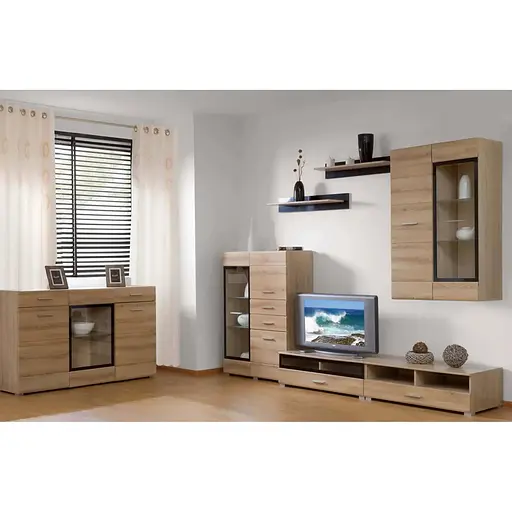 Пенал-витрина навесной Гербор Ушер SFW 1W Дуб сонома (GRB-1067) - фото 6