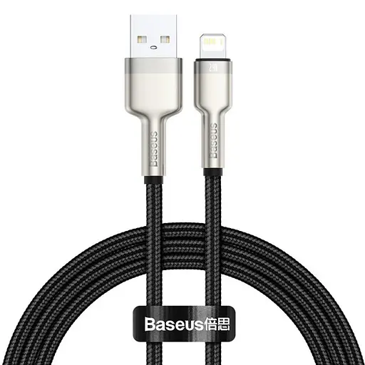 Дата кабель Baseus Cafule Series Metal USB to Lightning 2.4A (2m) (CALJK-B0) Black