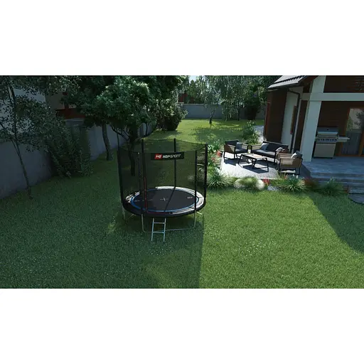 Батут Hop-Sport 8ft (244см) чорно-синій з зовнішньою сіткою - фото 5